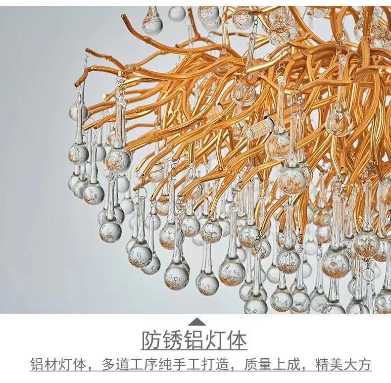Rectangle Luxury Gold Crystal Chandelier For Dining Living Room Lobby Kitchen Table Modern Lurxy Gold Crystal Celling Chandelier