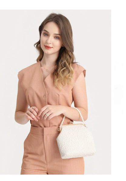 Mobile Phone Bags Pearl Chain Crossbody Bag for Women Shoulder Bags Makeup Bag Purse and Handbags Mother Kids Bag for Girl Сумка