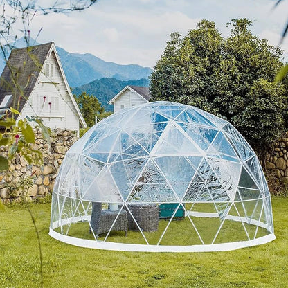 Transparent Geodesic Dome Tent, Luxury Igloo Greenhouse House Clear Bubble Dome Shelter for Backyard Garden Outdoor Activities