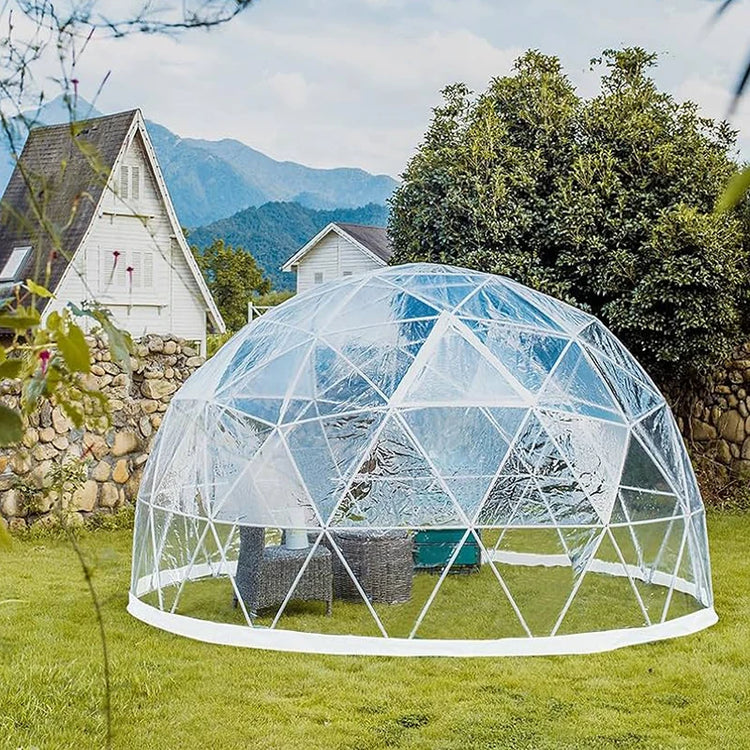 Transparent Geodesic Dome Tent, Luxury Igloo Greenhouse House Clear Bubble Dome Shelter for Backyard Garden Outdoor Activities