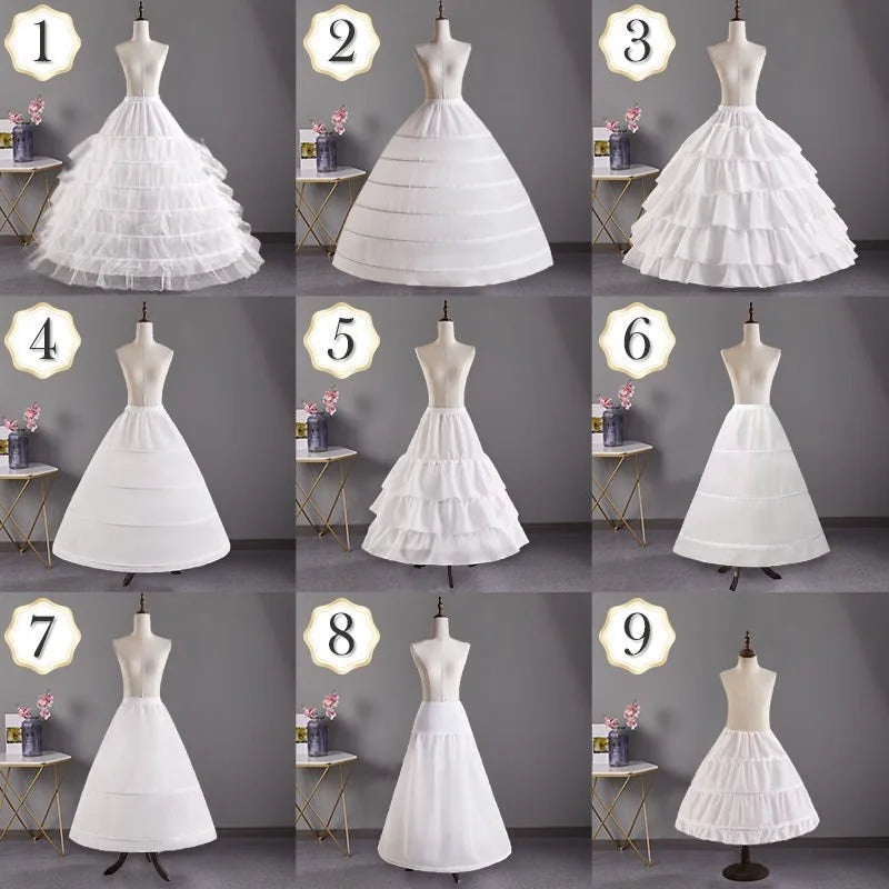 In Stock 6 Hoops Wedding Petticoat Crinoline Slip Bridal Underskirt Puffy High Quality Customized