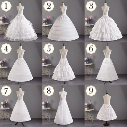 In Stock 6 Hoops Wedding Petticoat Crinoline Slip Bridal Underskirt Puffy High Quality Customized