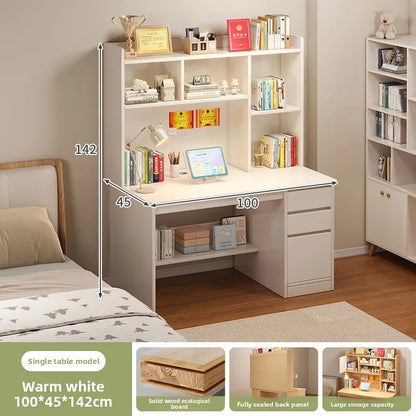 Aesthetic Desk Home Modern Simple Bookshelf Integrated Student Bedroom Learning To Write With Drawing Desk Office Computer Desk
