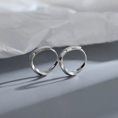 925 Sterling Silver Round Stud Earrings for Women Simple Inlaid Design Hoops Earrings Wedding Party Jewelry Accessories Gifts