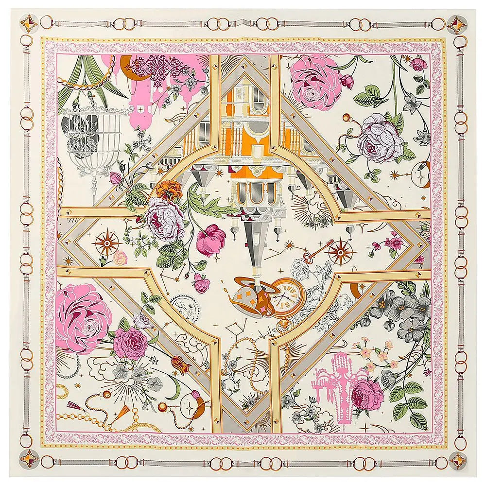 130CM Silk Scarf Women Horse Head Print Stoles Square Scarves Wraps Large Bandana Kerchief Hijabs Female Silk Foulards Sjaal