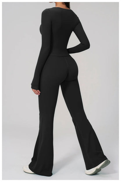 Yoga Set 2PCS Women Tracksuit Sportswear Workout Clothes Athletic Wear Gym Clothing Legging Fitness Top Long Sleeve Sports Suits
