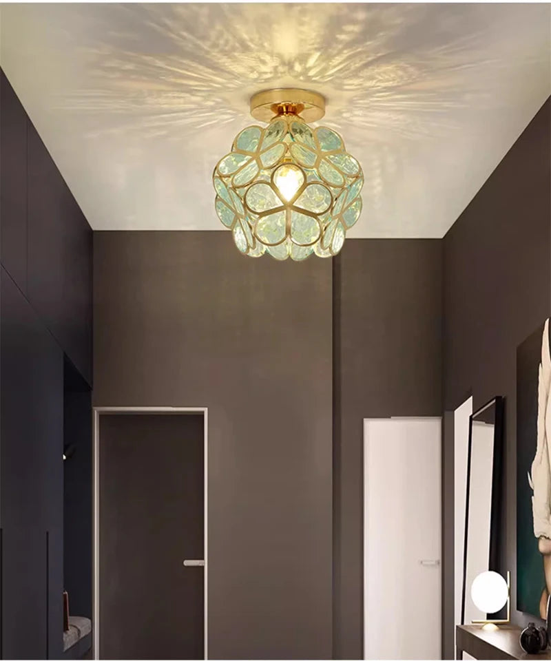 Modern Glass Pendant Lights for Restaurant Cafe Decoration Hanging Lamp Ceiling Chandeliers Nordic Flower Lighting Hotel Decor