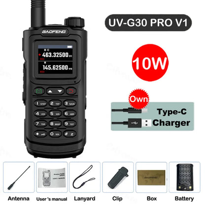 Baofeng Walkie Talkie UV-G30 Pro V1 10W Four Bands Long Range Portable Ham Radios Copy Frequency Waterproof 2-Way Radio Ham 2026