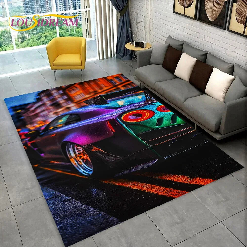 GTR Racing Car N-Nissan Logo 3D Carpet Rug for Home Living Room Bedroom Sofa Motorcycle Doormat Decor,kid  Area Rug Floor Mat