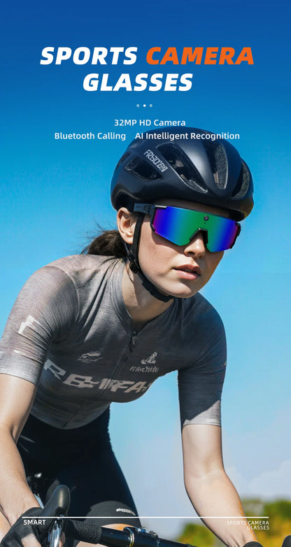 Outdoors Cycling AI Smart Glasses with Camera 1200P Video Recording Anti-Shake Shooting AI  Voice Translation Windproof Goggles