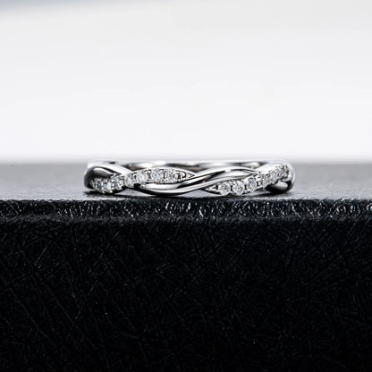 Carnica Luxury 925 Sterling Silver 1CT Real Moissanite Ring for Women Sugar Cube Pull-twist Arm GRA Diamond Wedding Jewelry Gift