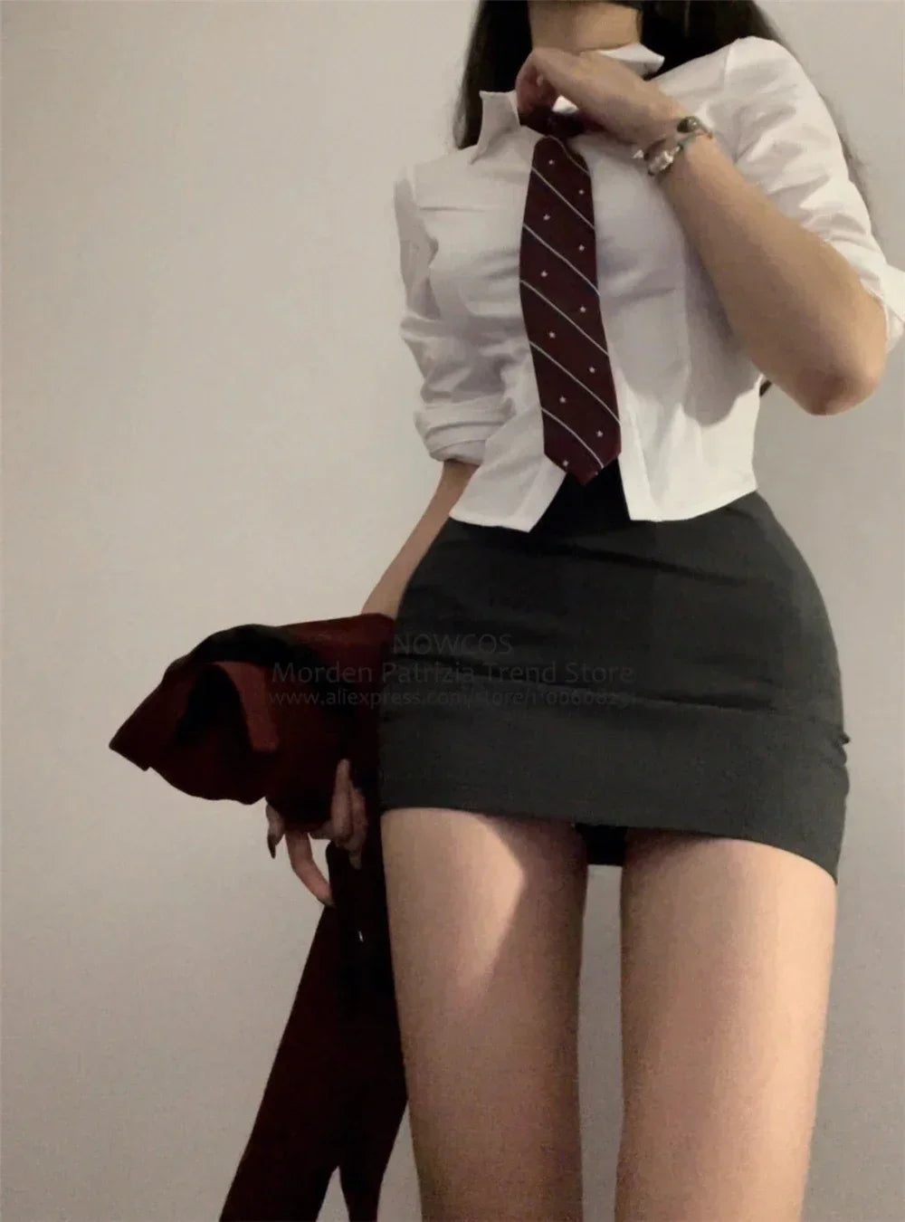 Korean Style Girls JK Uniform Suit Daily Red Blazer Coat Sexy Slim JK Wrap Buttock Skirt Women Preppy Summer School Uniform Suit