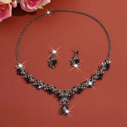 3pcs New Fashion Necklace Sets for Women Waterdrop Collar Choker Necklace Earring Jewelry Set for Prom Birthday Bridal Wedding