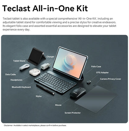 Teclast P33Case 10.1" Tablet Android 15 9GB(3+6GB) RAM 64GB ROM Allwinner A333 P33 Case/Keyboard/Mouse/Stylus/Headphone 6000mAh