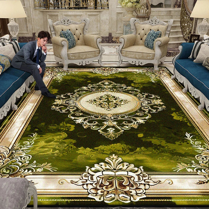 Large Area Gorgeous Carpet Living Room European Decoration Coffee Table Floor Mat Non-slip Bedroom Cloakroom Rugs Customizable