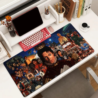 American singer M-Michael J-Jackson Mouse Pad Square Office Gaming Desk Mat Waterproof Non-Slip Rubber Decorative