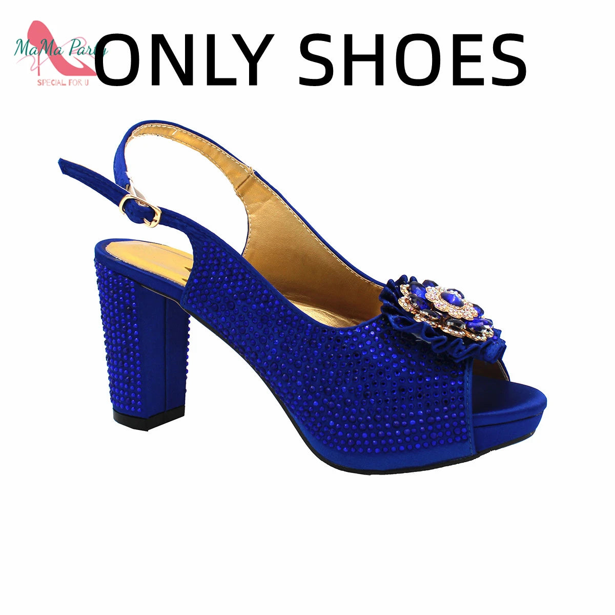 Buckle Strap Sandals Nigerian Women Shoes and Bag Set in Yellow Color with Shinning Crystal Italian Lady Shoes and Bag for Party