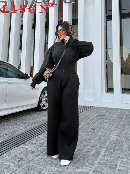 5 Bulk Items Wholesale Lots Rompers Womens Jumpsuits Long Sleeve Hooded Slim Solid Casual Y2k Clothing Street K16131