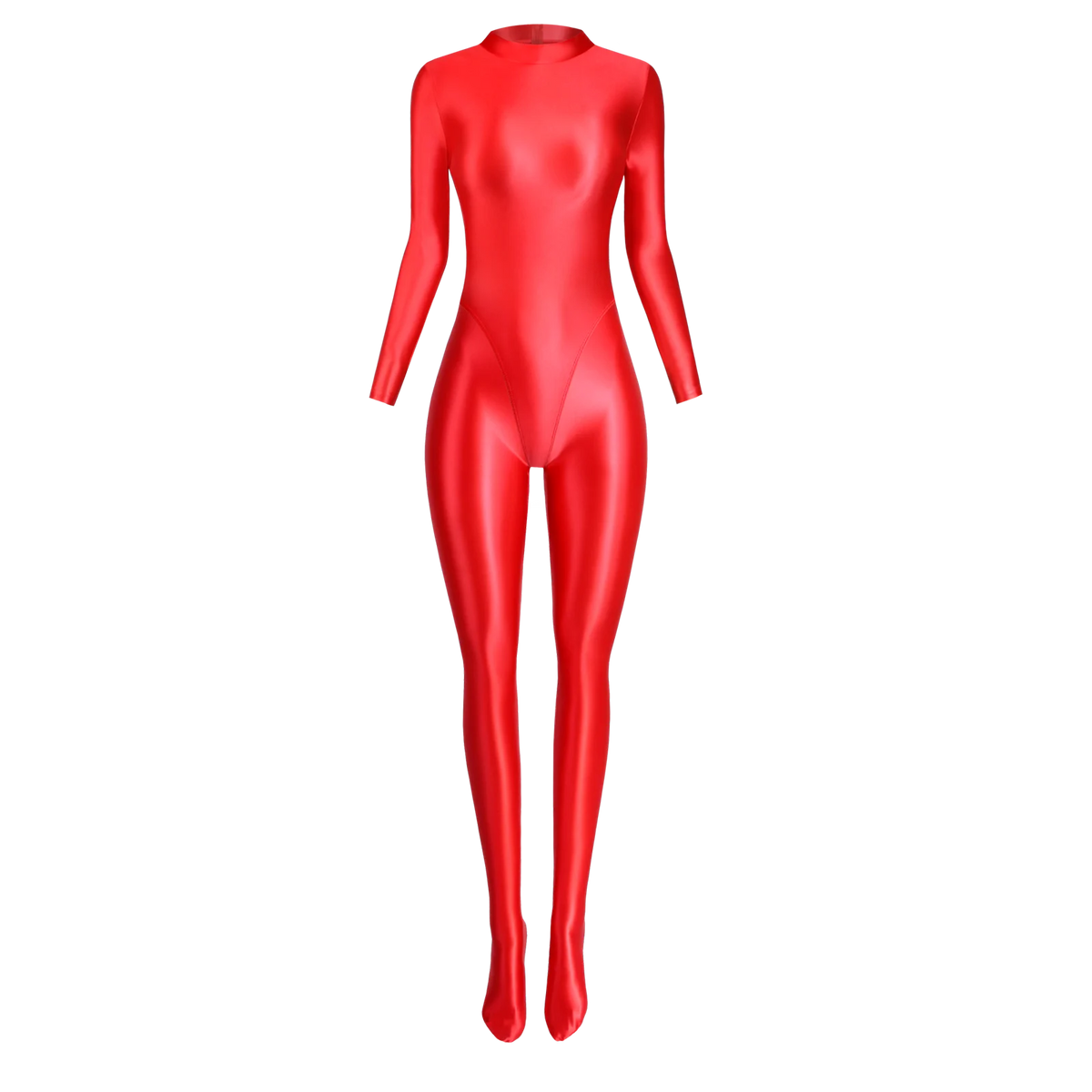 MJINM Spandex Catsuit Women Full Body Shiny Glossy Bodysuits Tight-Fitting Yoga Sport Tights Catsuit Jumpsuits Zentai