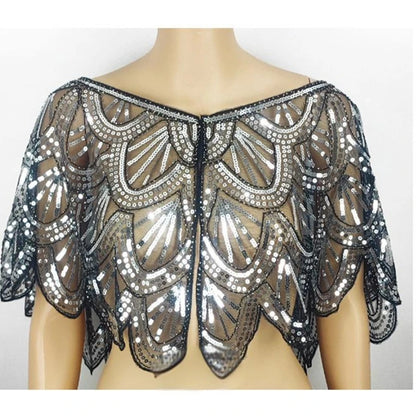 Sequins Lace Shawls Palaces Styles Women Shawls Sunscreen Hollows Out Cloak Tippet For Ladies Shawls Stylish Layering Women's