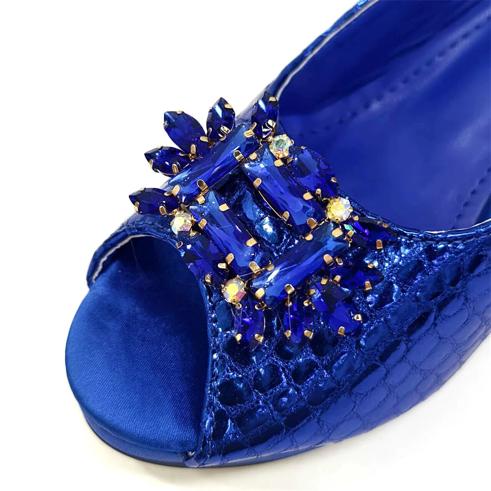 2024 Italian Design Rhinestone-encrusted Ladies Party Shoes And Special Bag High Heels And Dual Purpose Bag Women's Shoes