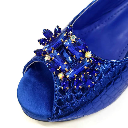 2024 Italian Design Rhinestone-encrusted Ladies Party Shoes And Special Bag High Heels And Dual Purpose Bag Women's Shoes