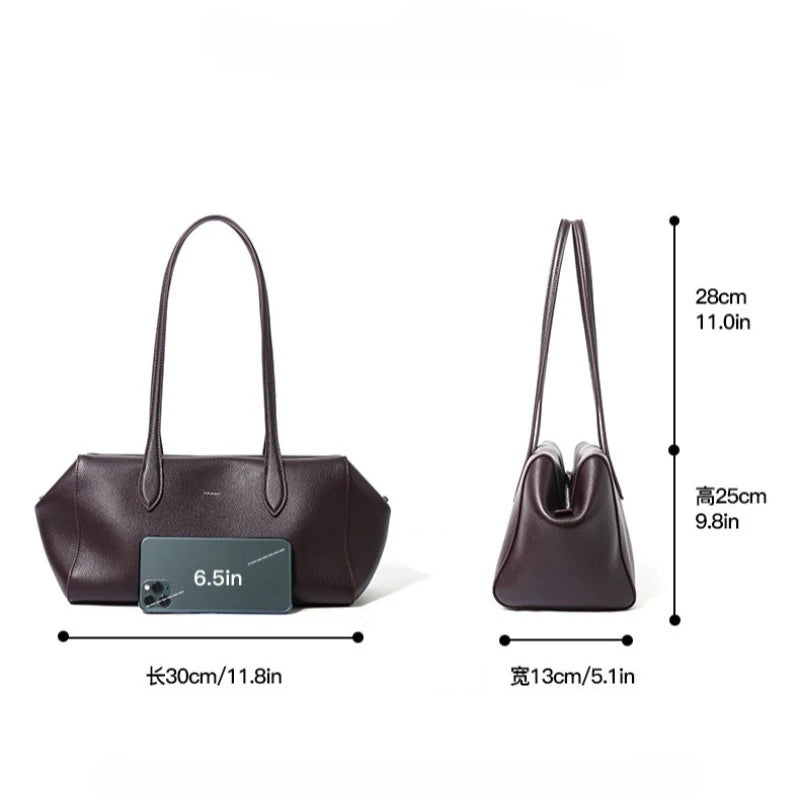 Cow Genuine Leather Underarm Bags Female Fashion Women's Bag Top-grain Leather Shoulder Handbag Ladies Luxury Designer Handbags