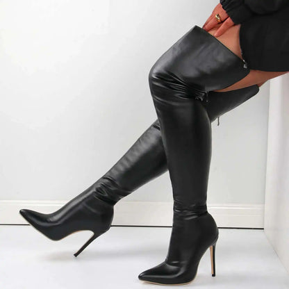 Big Size 40-46 Women's Boots High Heel 11cm Over Knee Boots Back Zipper Fashion Personality Boots 2026
