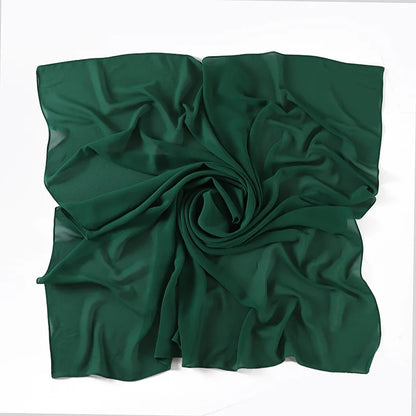 90*90CM Headwrap Heavy Chiffon Square Scarf Muslim Hijabs Women Underscarf Fashion Casual Plain Color Hijab
