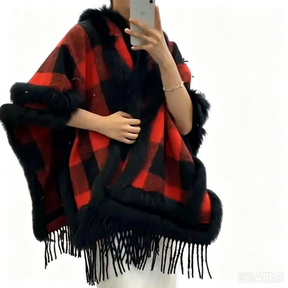 2025 Women Real Fox Fur Shawl High Quality Fashion High Quality Hot sale Female Wool Wrap