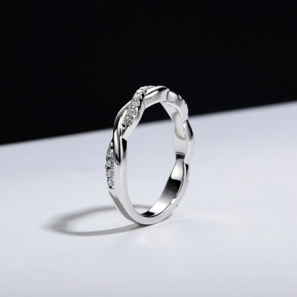 Carnica Luxury 925 Sterling Silver 1CT Real Moissanite Ring for Women Sugar Cube Pull-twist Arm GRA Diamond Wedding Jewelry Gift