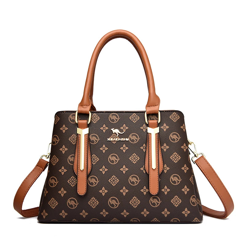 Luxury Women Handbag Fashion Print Large Capacity Shoulder Crossbody Bag Leisure Designer Soft Leather Ladies Purses and Handbag