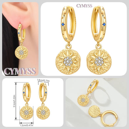 Original 925 Sterling Silver Heart Vintage Luxury Earrings Fashion 18K Gold Hoop Earrings for Women Piercing Jewelry Aretes 2026