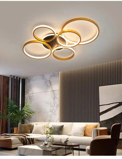 Modern LED Ceiling Chandeliers With Remote Control Decor Home Ring Lamp Living Room Bedroom Dining Room Ceiling Light Fixtures