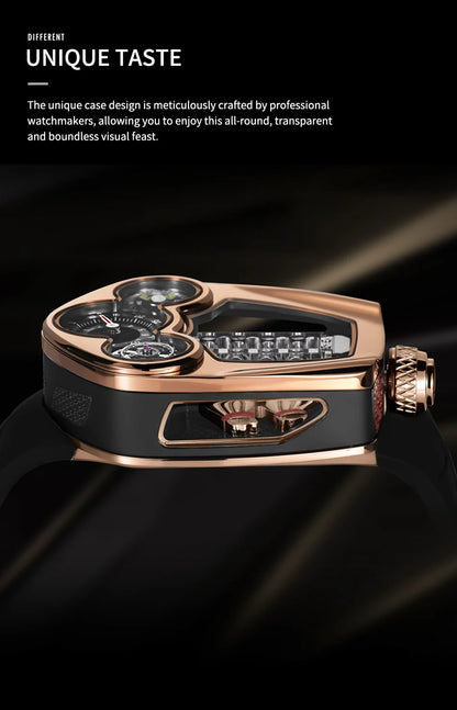 PINDU Design Men's Watch Top Brand Luxury Business Watch Men's Compass Waterproof Quartz Wristwatches Silicone Strap P6658