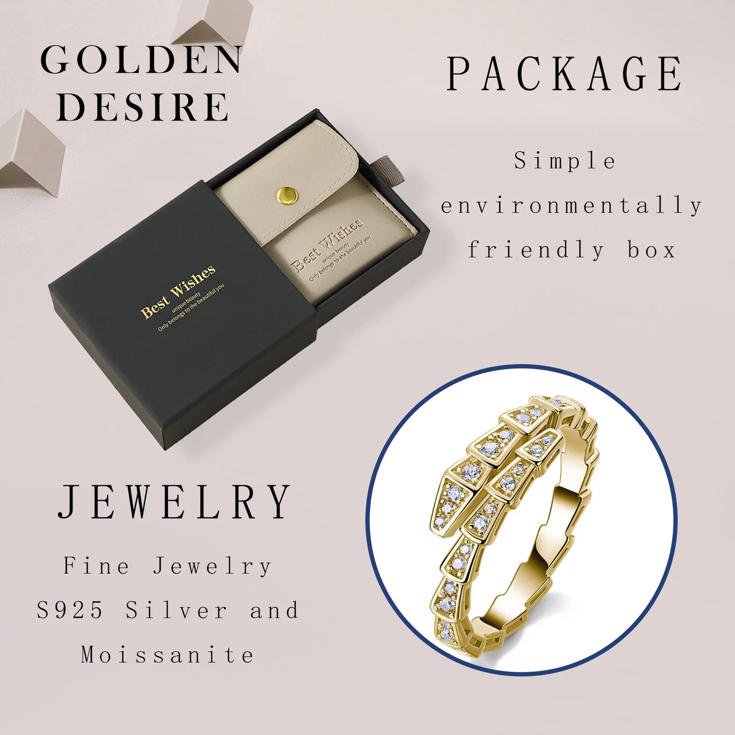 0.37CTW Luxury S925 Silver Moissanite Ring for Women Stackable Eternity Band Engagement Jewelry