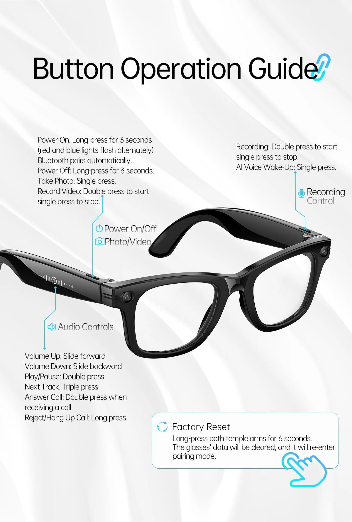 LIGE New 4K Smart Glasses 1300W HD Camera 290mAh Long Battery Life 88+Language Translation Bluetooth Call Waterproof Sunglasse