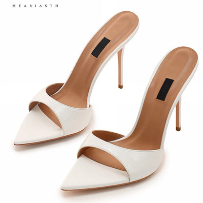 Super-high Heel 12/10/9/7cm Slippers Women Shoes Summer Peep Toe Stiletto Sandals Sexy Party Ladies Shoes Luxury Woman Pumps