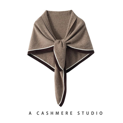 High quality triangular design women's 100% cashmere scarf fashionable shawl winter knitted warm neck protection adult scarf