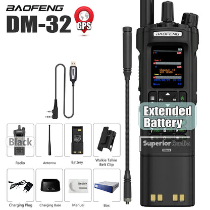 Baofeng DM-32 DMR Digital Walkie Talkie Upgraded Extended Battery High Capacity GPS APRS Dual Mode Analog Dual Time Slot  AM FM