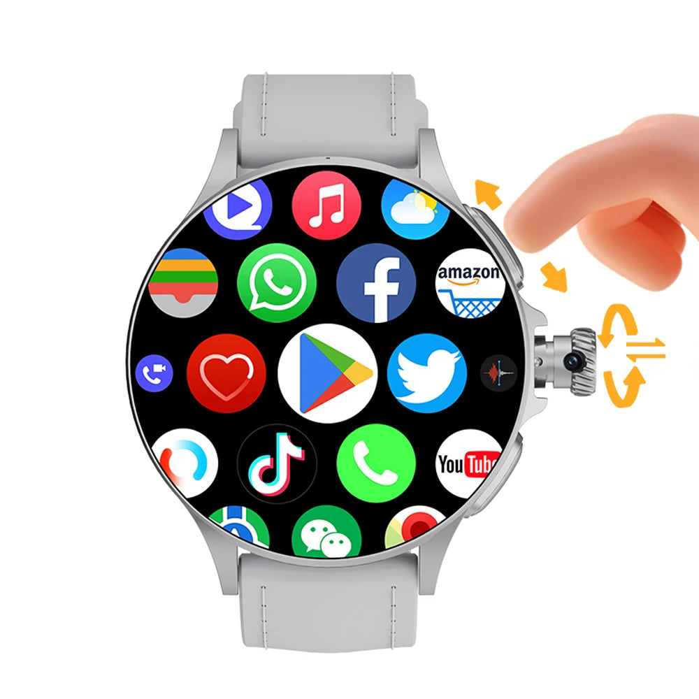 VALDUS GT200 4G Smartwatch HD Camera Man Woman Video Chat Fingerprint Control 32GB Memory WIFI GPS Step Smart Watch For Android