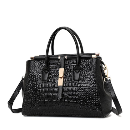 Aidrani Genuine leather women's handbag, fashion crocodile pattern design, high-end luxury cowhide bag large capacity
