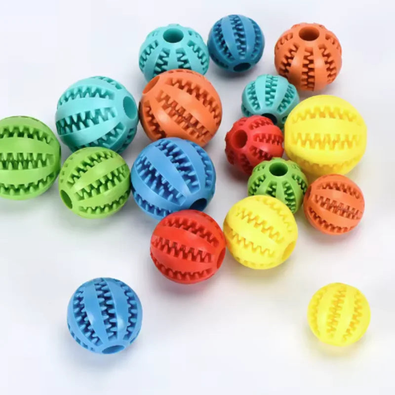 Interactive Silicone Rubber Ball for Dogs And Cats Puppy Chewing Toy Pet Tooth Cleaning Feeder Treat Ball Fun Chew Toy