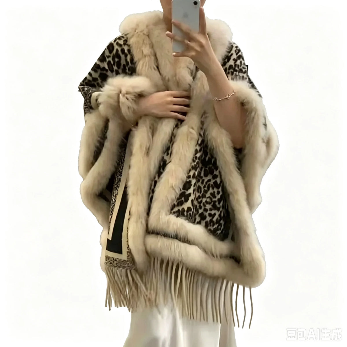 2025 Women Real Fox Fur Shawl High Quality Fashion High Quality Hot sale Female Wool Wrap