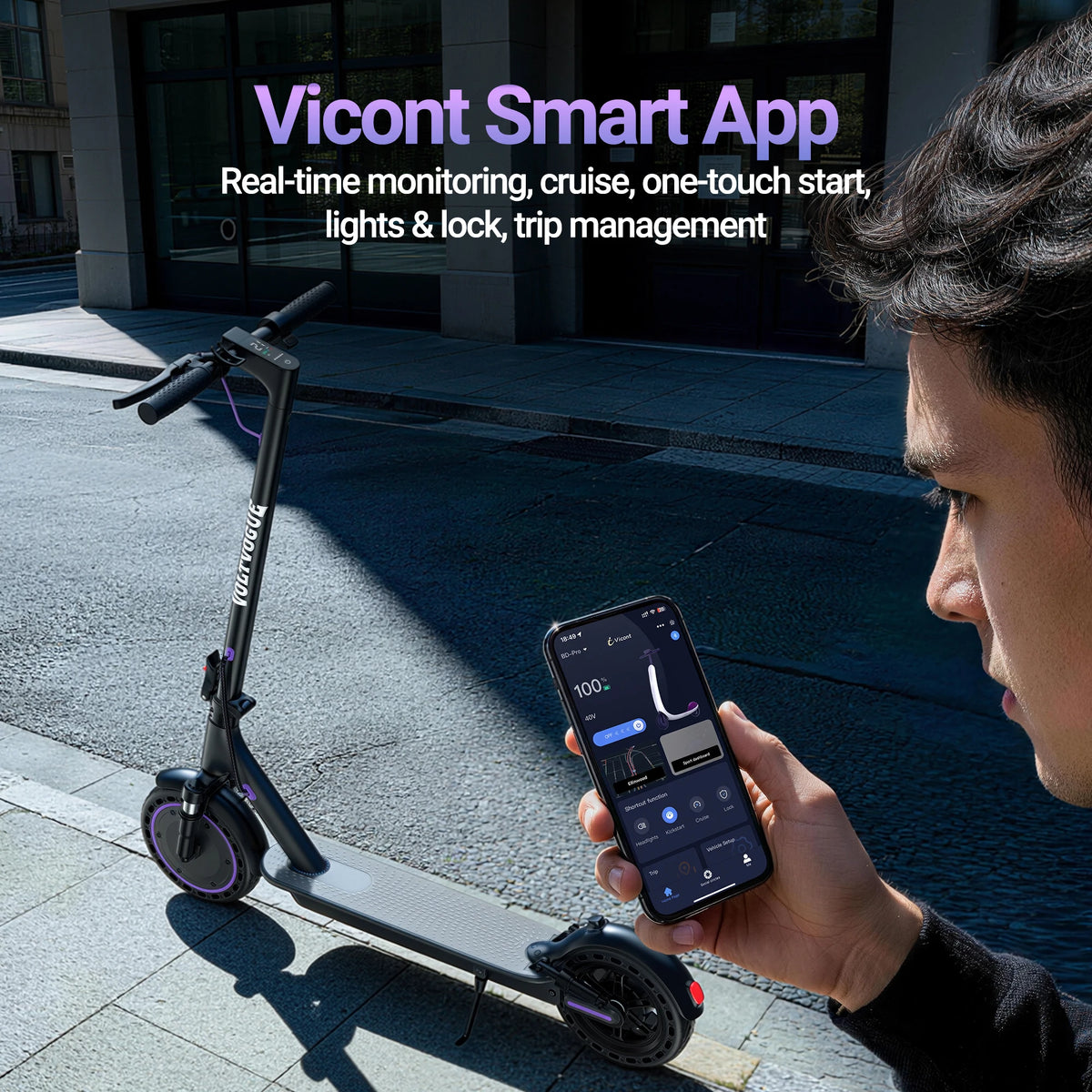 2026 NEW 10‘’ Electric Scooter for Adults 500W Powerful Motor 22 Miles Long Range Dual Braking System 22Mph Max Speed Foldable E Scooter with Solid Tires APP Control