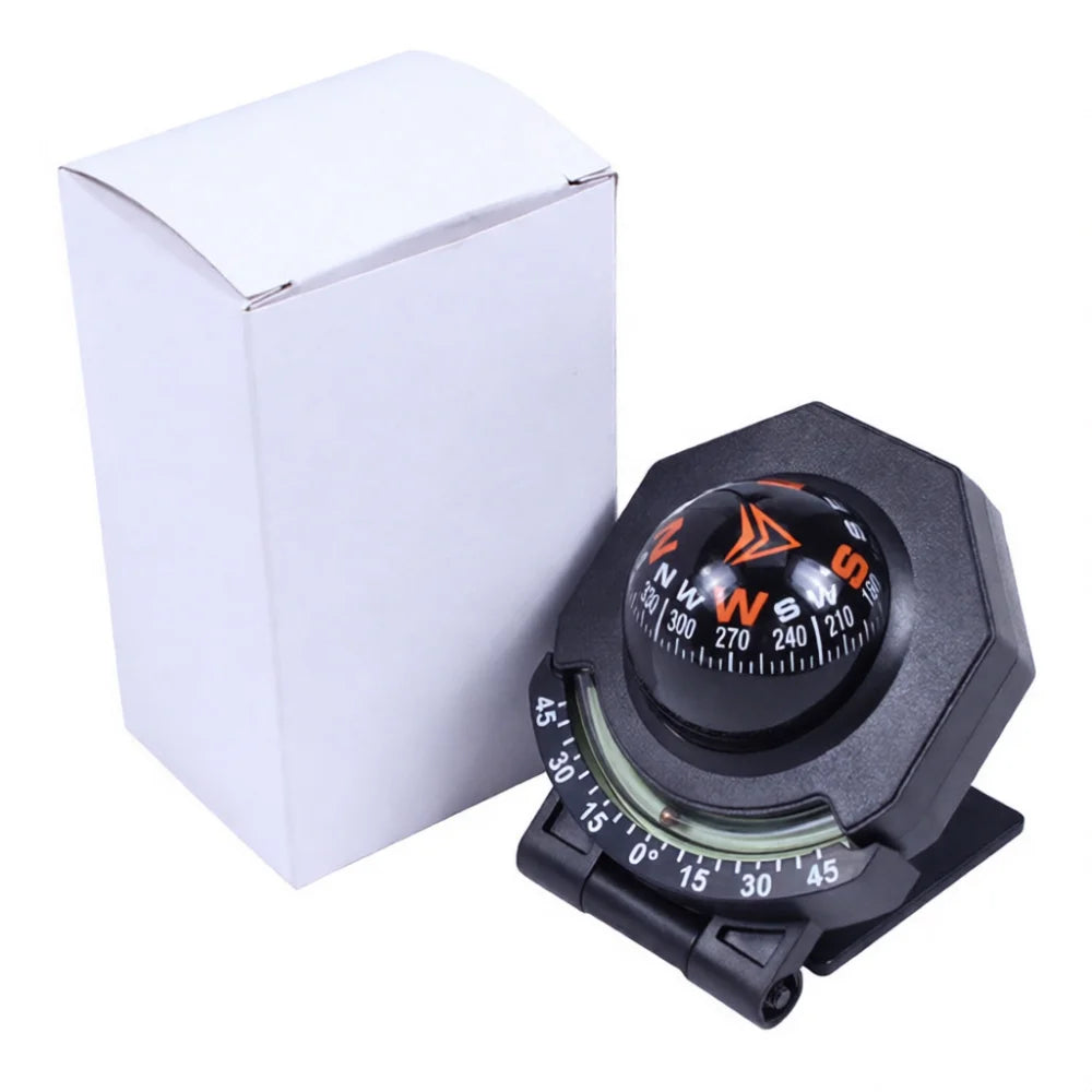 Off Road Navigation Compass Slope Meter Dashboard Luminous Foldable Gauge Adjustable Auto Interior Decor Accessory