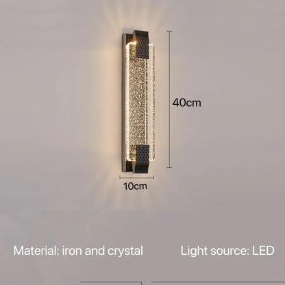 Modern Luxury Crystal Wall Lamp Bedroom Bedside Corridor Stairway Hallway Restaurant Kitchen Background Wall Led Light Sconce