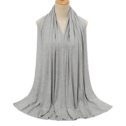 Premium Modal Cotton Jersey Hijab Scarf Long Muslim Shawl Plain Soft Turban Tie Head Wraps For Women Africa Headband 170x60cm