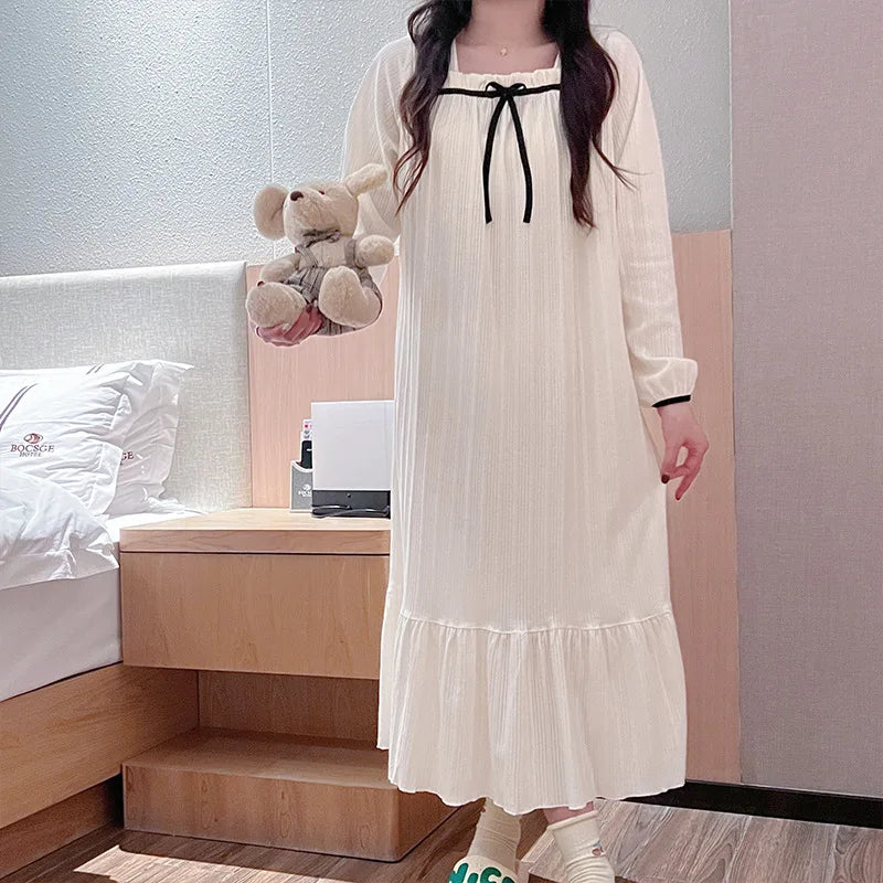 Women's Pajamas Nightgowns New Nightgowns Spring And Autumn Summer Pajamas Homewear Cute Sweet Students Long Nightgowns Homewear