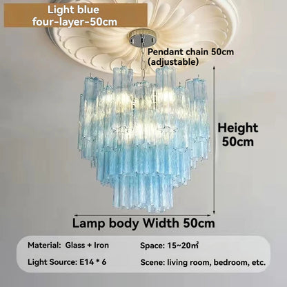 Designer Murano Ceiling Chandeliers Pink Colorful Glass LED Hanging Pendant Lights for Living Dining Room Bar Villa Art Lighting